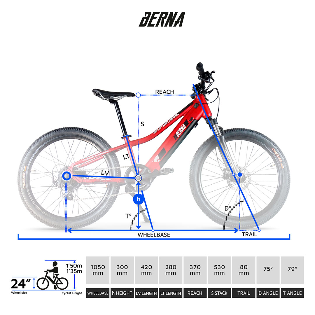 Urbanbiker Berna 24" | Vélo Électrique Enfant | 70KM Autonomie